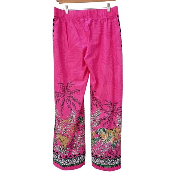 Lilly Pulitzer Bal Harbour Palazzo Pants Large Wild Side Leopard Pink Cruise - Picture 4 of 9